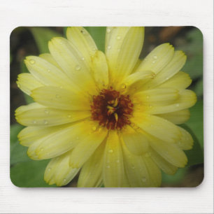 Yellow Raindrops Marigold Mousepad