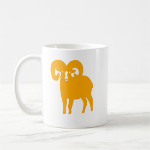 Yellow Ram Silhouette Aries Mug
