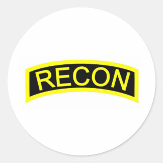 Yellow Recon Tab Classic Round Sticker