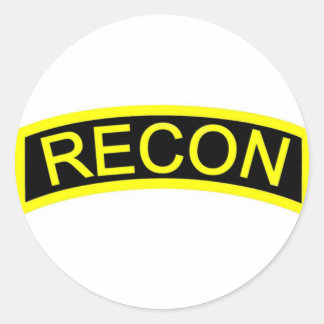 Yellow Recon Tab Classic Round Sticker
