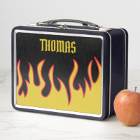 Yellow, Red and Black Flames Personalised