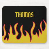 Yellow, Red and Black Flames Personalised Mouse Pad (Front)