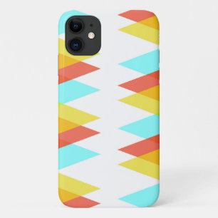 Yellow, red and cadet blue triangles iPhone 11 case
