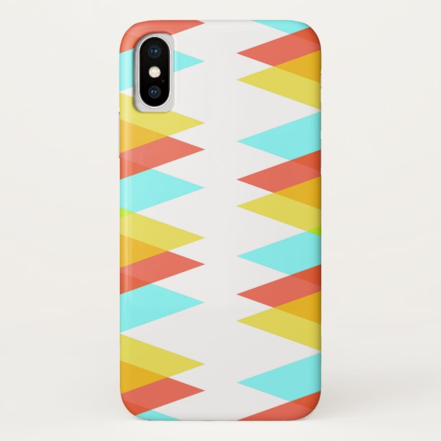Yellow, red and cadet blue triangles Case-Mate iPhone case (Back)