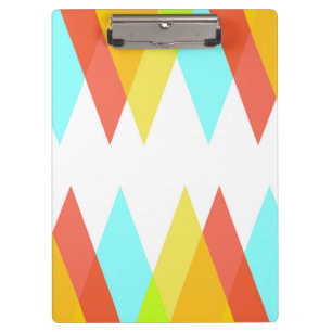 Yellow, red and cadet blue triangles clipboard