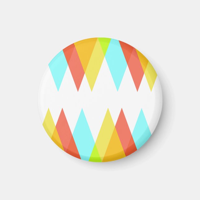 Yellow, red and cadet blue triangles magnet (Front)