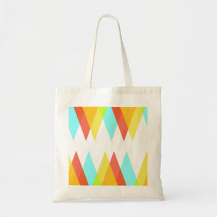 Yellow, red and cadet blue triangles tote bag