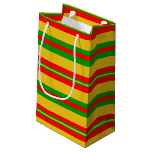 Yellow, Red and Green Stripes of Benin Small Gift Bag