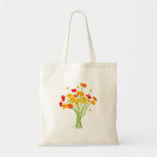 yellow red and orange Ranunculus flower Tote Bag