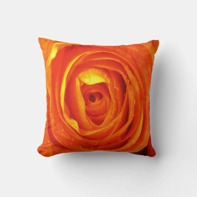 Yellow red and orange rose pillow (Front)