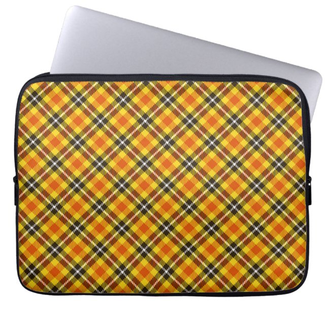 Yellow Red Black Plaid Pattern-57577 Laptop Sleeve (Front)