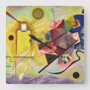 Yellow-Red-Blue, 1925 by Wassily Kandinsky Square Wall Clock