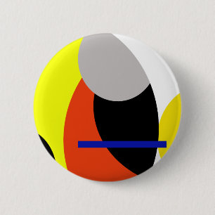 Yellow Red Blue Abstract Art 6 Cm Round Badge