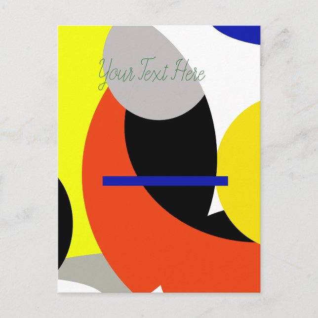 Yellow Red Blue Abstract Art Postcard (Front)