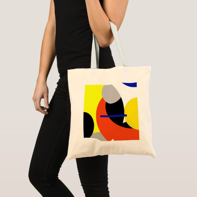 Yellow Red Blue Abstract Art Tote Bag (Front (Product))