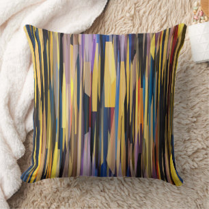 yellow, red, blue and Purple Abstract Cushion