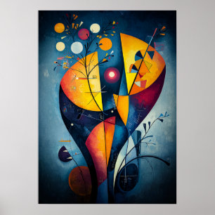 Yellow Red Blue - Cubist masterpiece Inspired Poster
