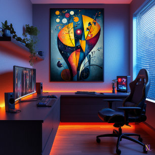 Yellow Red Blue - Cubist masterpiece Inspired Poster
