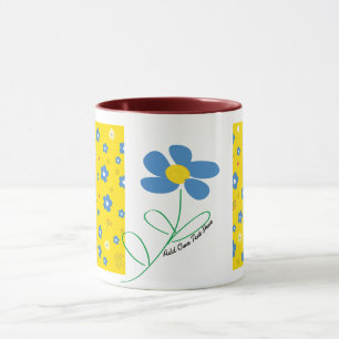 Yellow, Red & Blue Flower  Mug
