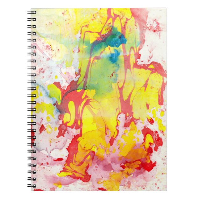 Yellow Red Blue Green Template Trendy Modern Notebook (Front)