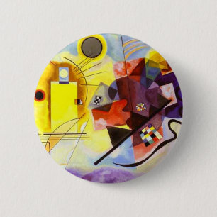 Yellow Red Blue Kandinsky Abstract Painting 6 Cm Round Badge