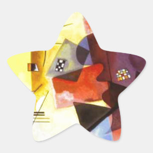 Yellow Red Blue Kandinsky Abstract Painting Star Sticker
