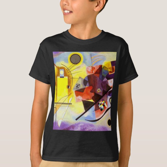 Yellow Red Blue Kandinsky Abstract Painting T-Shirt (Front)