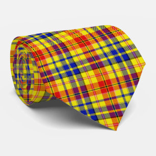 Yellow Red Blue Plaid Tartan Design Tie