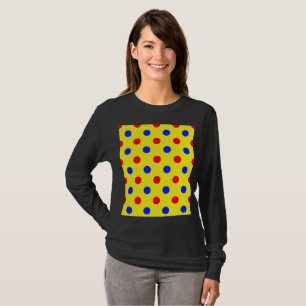 Yellow Red Blue Polka Dots Design T-Shirt