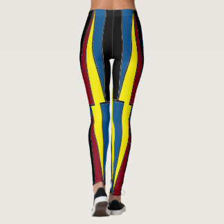 Yellow Red Blue Triangles Leggings