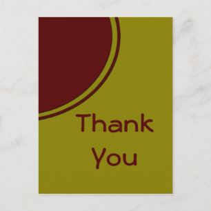 Yellow Red Circle Thank You Postcard