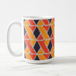 Yellow, red, cool trendy bush stroke geometric art coffee mug