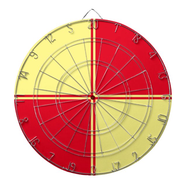 Yellow & Red Custom Dartboard  (Front)