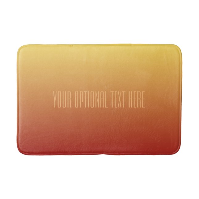 Yellow Red Gradient custom text bath mats (Front)