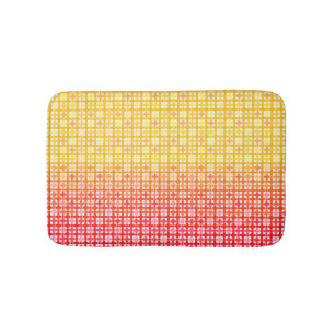 Yellow Red gradient plaid pattern Bath Mat