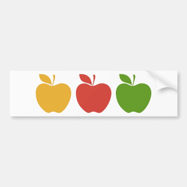 Yellow Red Green Apple Bumper Sticker (Front)