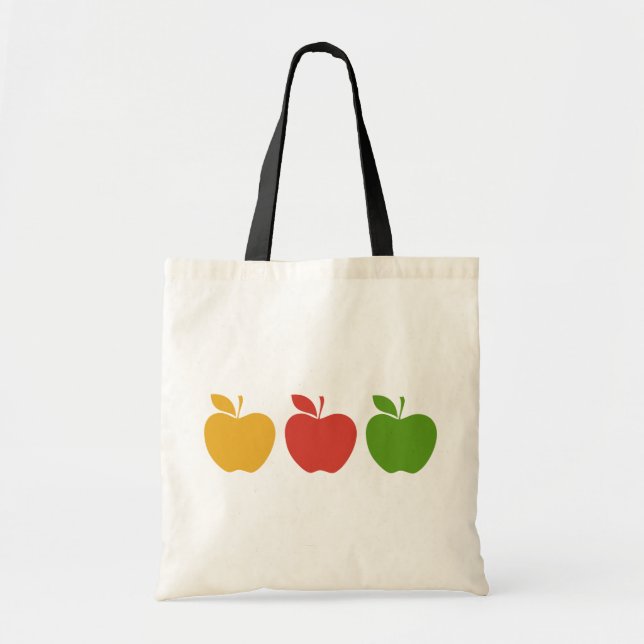 Yellow Red Green Apple Tote Bag (Front)