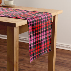 Yellow Red Green Plaid Tartan Design  Short Table Runner
