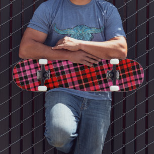 Yellow Red Green Plaid Tartan Design  Skateboard