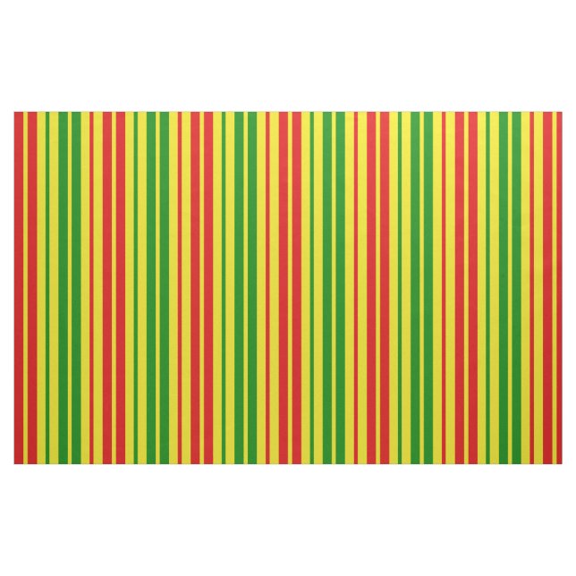 Yellow Red Green Stripes Pattern   Fabric (Fat Quarter)