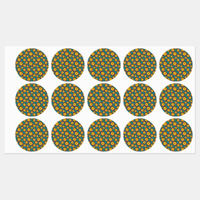 Yellow Red Hibiscus Tropical Flowers Pattern (Sheet)