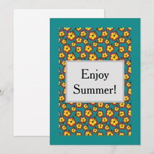 Yellow Red Hibiscus Tropical Flowers Personalise Holiday Card