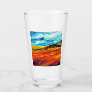 Yellow Red Hills Glass