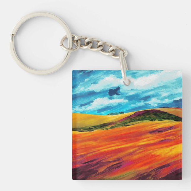 Yellow Red Hills Key Ring (Front)