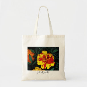 Yellow Red Marigolds Canvas Tote