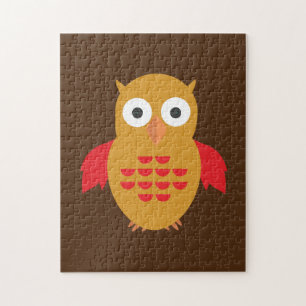 Yellow & Red Owl Jigsaw Puzzle