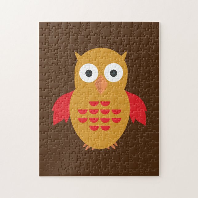 Yellow & Red Owl Jigsaw Puzzle (Vertical)