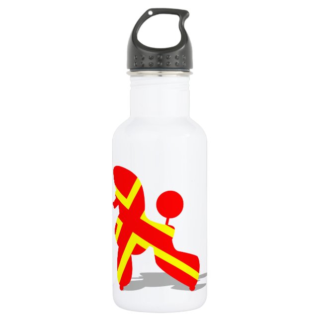 Yellow Red Poodle 532 Ml Water Bottle (Front)
