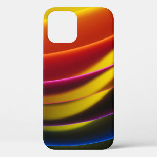 Yellow, red, purple, blue, and green layer paper iPhone 12 case