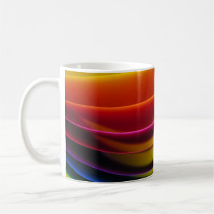 Yellow, red, purple, blue, and green layer paper coffee mug